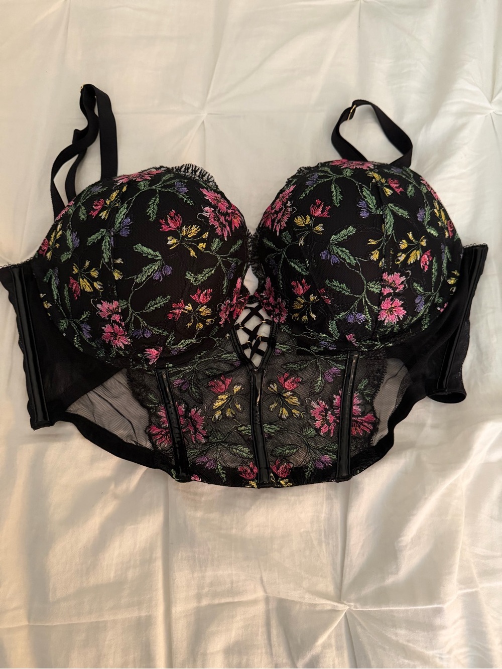 Victoria's Secret Black Floral Corset
